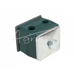 10 vnt - Dvigubas polipropileno laikiklis 8 mm skersmens vamzdžiams ir kabeliams, komplektuojamas su šešiakampiais varžtais - RB