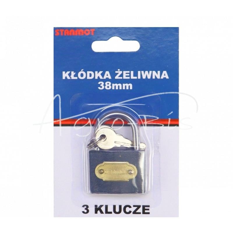 10 vnt - Grūdinto ketaus spyna 38 mm - KZ38