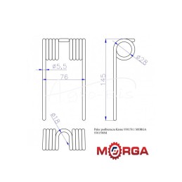 10 vnt - „Krone 938158.1“ rinktuvo pirštas, dažytas milteliniu būdu MORGA - 9381580M