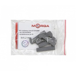 10 vnt - Pleištas antgaliui 6x6x25 DIN6887, plienas C45, MORGA , - 6x6x25NM