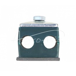 10 vnt - Dvigubas polipropileno laikiklis 12 mm skersmens vamzdžiams ir kabeliams, komplektuojamas su šešiakampiais varžtais - R