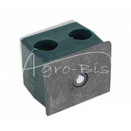 10 vnt - Dvigubas polipropileno laikiklis 12 mm skersmens vamzdžiams ir kabeliams, komplektuojamas su šešiakampiais varžtais - R