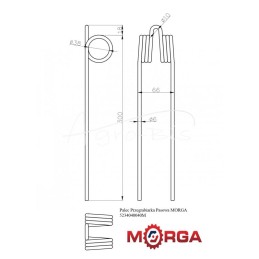 10 vnt - Milteliniu būdu dažytas MORGA diržo grėblio pirštas , - 5234040040M