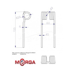 10 vnt - Mengele 02-080423 paėmimo spyruoklinis pirštas, dažytas milteliniu būdu MORGA - 02080423M