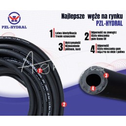 10 vnt - Kuro žarna DN04 FI-4 20 bar 2.0 Mpa 20m Premium HYDRAL - 04BEN20H