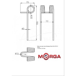 10 vnt - Pirštas savikraunam vagonui Deutz-Fahr WE310 1.1320.089.511.00 MORGA - 1.1320.081.501.00M