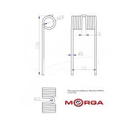 10 vnt - John Deere CC25176 rinktuvo spyruokliniai pirštai, dažyti milteliniu būdu MORGA - CC25176M