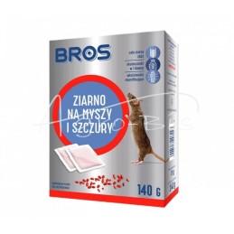 10 vnt - Grūdų nuodai pelėms ir žiurkėms 140 g Bros - 1628B