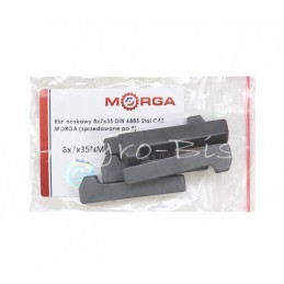 10 vnt - Pleištas antgaliui 8x7x35 DIN 6885, plienas C45, MORGA , - 8x7x35NM