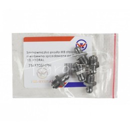 10 vnt - M8 tiesus nerūdijančio plieno tepalo nipelis PZL HYDRAL, - 7141208NPH