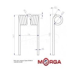10 vnt - Milteliniu būdu dažytas „Sipma“ rulonų preso pirštas MORGA - 560010017010M