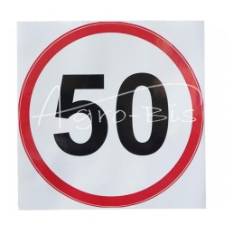 10 vnt - 50 km/h greičio apribojimo lipdukas - NOMORE50