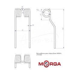 10 vnt - Rulonų preso 2785520 Krone milteliniu būdu dažytas MORGA rinkimo pirštas - 2785520M