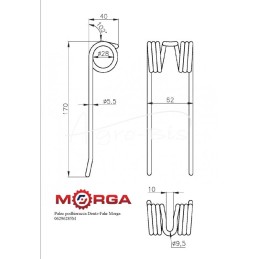 10 vnt - Deutz-Fahr 06296285 rinktuvo pirštas, dažytas milteliniu būdu MORGA - 06296285M