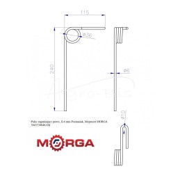 10 vnt - Dešinysis gaudymo pirštas, FI-6 mm Poznanė, Meprozet 3043530040 3043530051, dažytas milteliniu būdu MORGA - 3043530040-