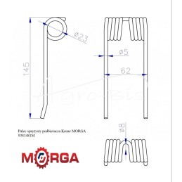 10 vnt - „Krone 938148.0“ rinktuvo spyruoklinis dantis, dažytas milteliniu būdu MORGA - 9381481M