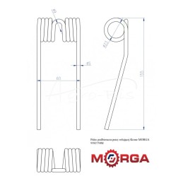 10 vnt - Rulonų preso surinkimo pirštas 9382750 Krone milteliniu būdu dažytas MORGA - 9382750M
