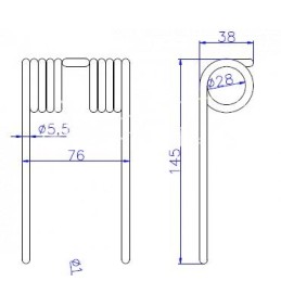 10 vnt - Spyruoklinis rinktuvo pirštas „Krone“ presams 938158.1, 938158.0, 937920.0 - 938158