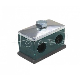 10 vnt - Dvigubas polipropileno laikiklis 14 mm skersmens vamzdžiams ir kabeliams, komplektuojamas su šešiakampiais varžtais - R