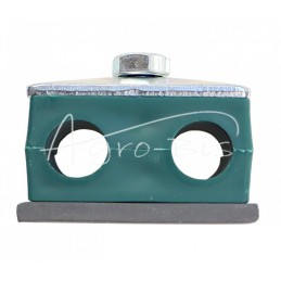 10 vnt - Dvigubas polipropileno laikiklis 14 mm skersmens vamzdžiams ir kabeliams, komplektuojamas su šešiakampiais varžtais - R