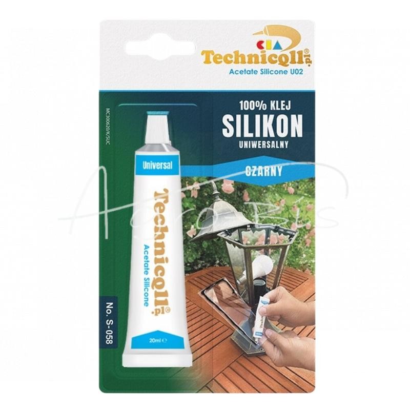 10 vnt - Universalus silikonas 20ml juodas S-058 Technicqll - S058