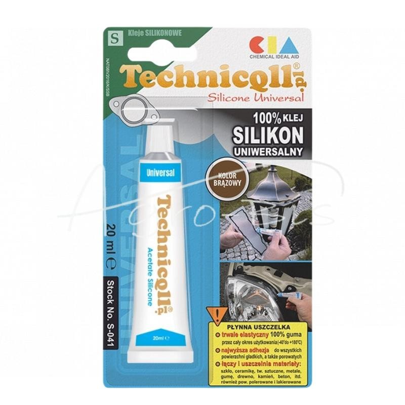 10 vnt - Universalus silikonas 20ml rudas S-041 Technicqll - S041
