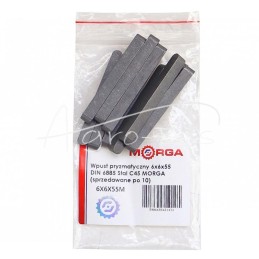 20 vnt - Prizminis raktas 6x6x55 DIN 6885 plienas C45 MORGA - 6X6X55M