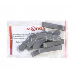 20 vnt - Prizminis raktas 8x7x36 DIN 6885 plienas C45 MORGA - 8x7x36M