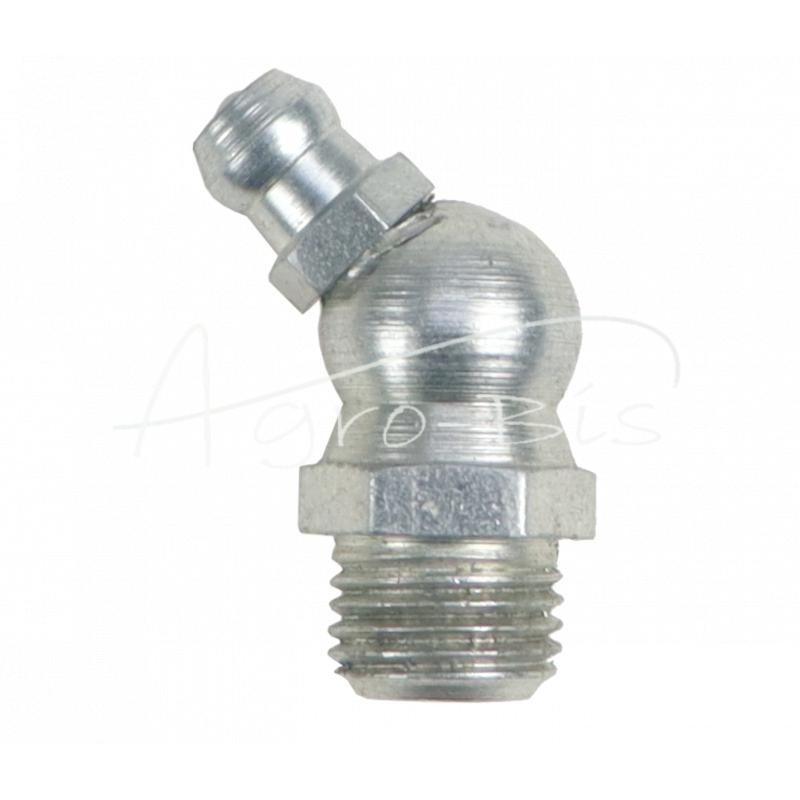 20 vnt - Kampinis tepalo nipelis 45 M10, cinkuotas plienas, DIN 71412 PZL HYDRAL, - 7141201045H