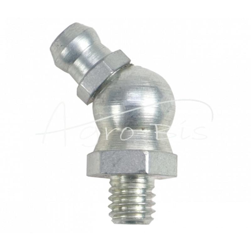 20 vnt - Kampinis tepalo nipelis 45 M6, cinkuotas plienas, DIN 71412 PZL HYDRAL, - 714120645H
