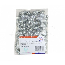 20 vnt - Kampinis tepalo nipelis 90 M8, cinkuotas plienas, DIN 71412 PZL HYDRAL, - 714120890H