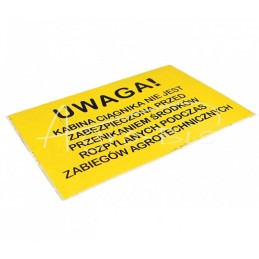 20 vnt - Ženklas „Traktoriaus kabina nėra pritvirtinta“ - ZNAKKABINA