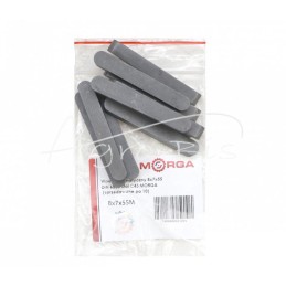 20 vnt - Prizminis raktas 8x7x55 DIN 6885 plienas C45 MORGA - 8x7x55M