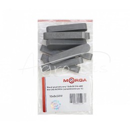 20 vnt - Prizminis raktas 10x8x50 DIN 6885 plienas C45 MORGA - 10x8x50M