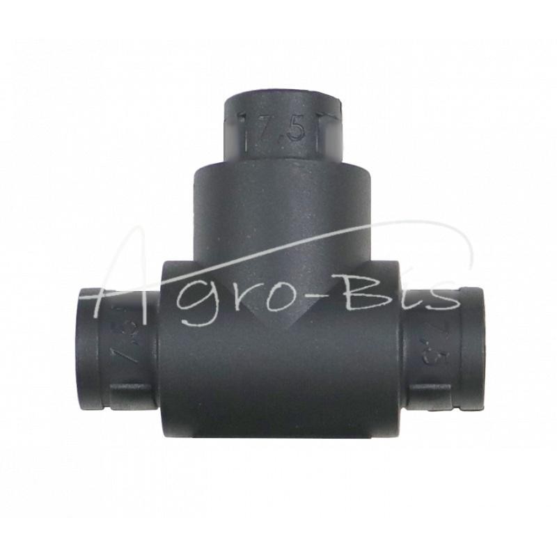 20 vnt - T formos jungtis gofruotiems vamzdžiams 7,5x7,5x7,5 ELMOT - TK7.5-7.5EL