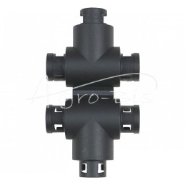 20 vnt - T formos jungtis gofruotiems vamzdžiams 7,5x7,5x7,5 ELMOT - TK7.5-7.5EL