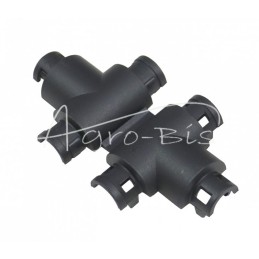 20 vnt - T formos jungtis gofruotiems vamzdžiams 7,5x7,5x7,5 ELMOT - TK7.5-7.5EL