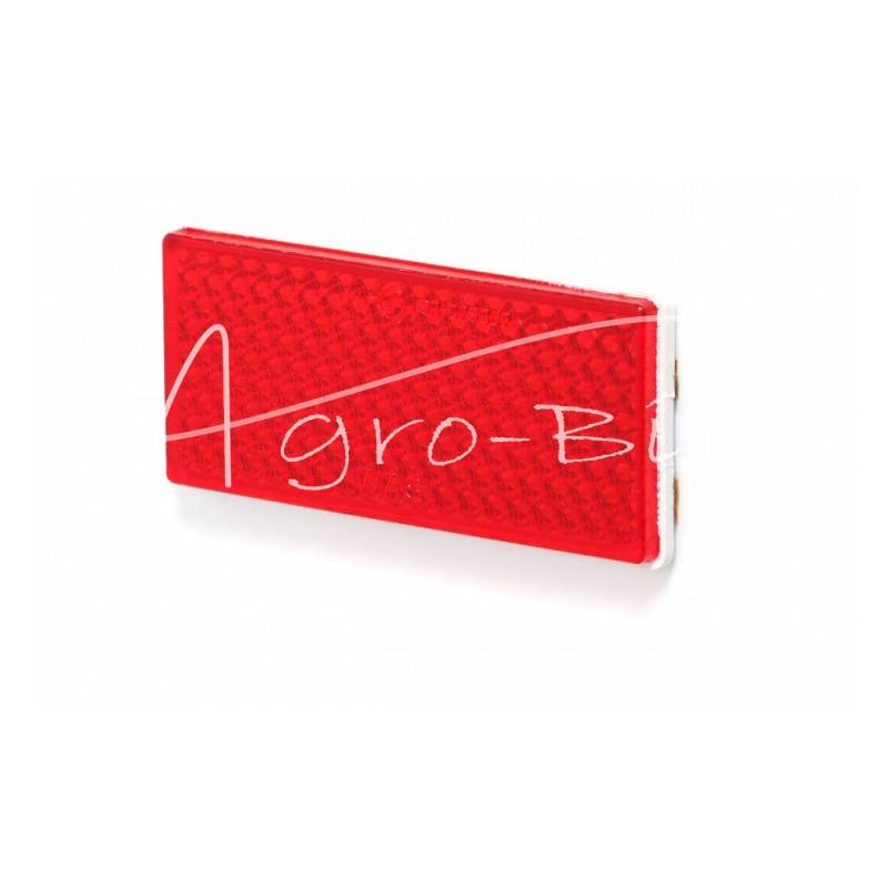 20 vnt - Raudonas stačiakampis atšvaitas, klijuotas, 105x48 mm - UP40T/CZ