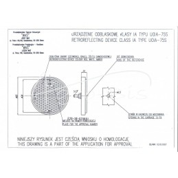 20 vnt - Raudonas atšvaitas FI-75mm 28 varžtų tvirtinimui - A0158