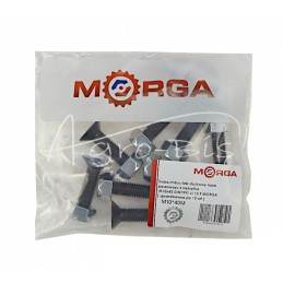 20 vnt - Šešiakampis varžtas, kūginė galvutė, padavimo peilis su veržle M10x40 DIN7991 10.9 klasė MORGA , - M10*40M