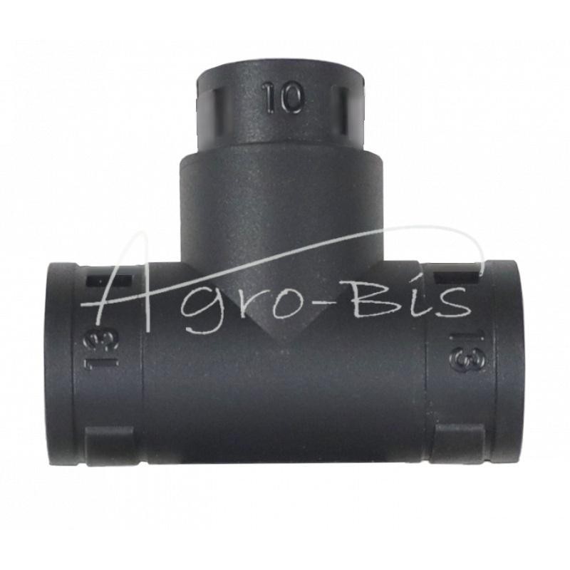 20 vnt - T formos jungtis gofruotiems vamzdžiams 13x10x13 ELMOT - TK13-10EL