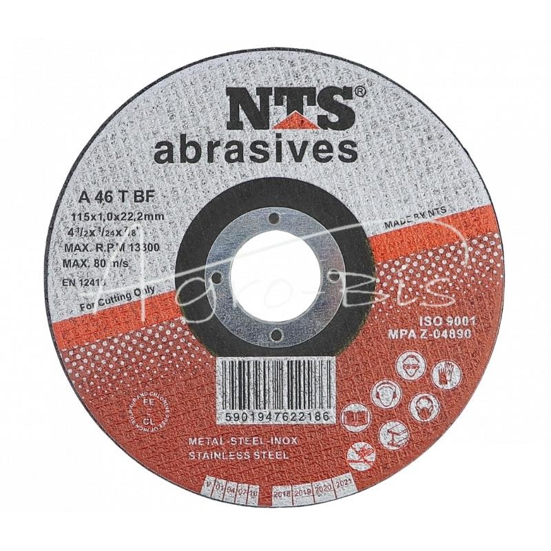 20 vnt - Metal-Inox NTS 115X1.0X22 pjovimo diskas metalui ir nerūdijančiam plienui - 115X1.0X22