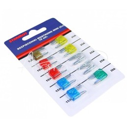 20 vnt - Mini plokštelinių saugiklių rinkinys, 10 vnt. - KBPM