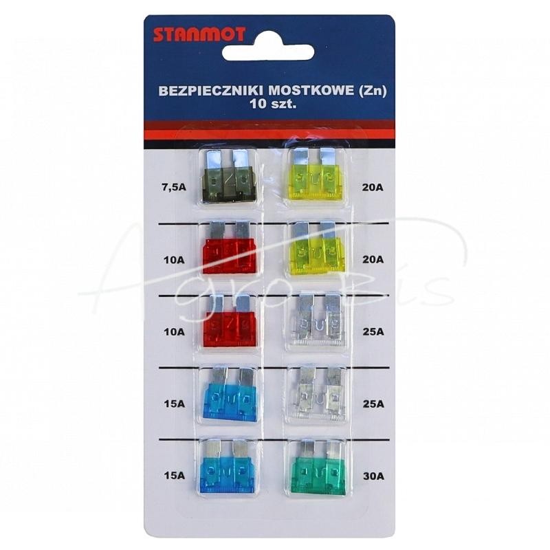 20 vnt - Didelių standartinių peilinių saugiklių rinkinys, 10 vnt. - KBPD