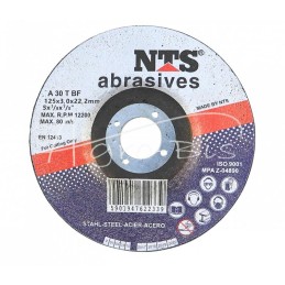 20 vnt - Metalinis šlifavimo diskas 125X3.0X22 Metal NTS - 125x3.0x22/B