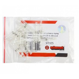 50 vnt - Susitraukianti greito sujungimo jungtis su alavu FI-1,7 mm, skirta 0,25–0,34 mm2 laidams ELMOT - ST025