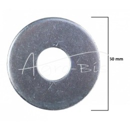 50 vnt - Didelė apvali poveržlė, šiurkšti, 16x50x3 DIN9021 PN82030, baltai cinkuota - POZ16