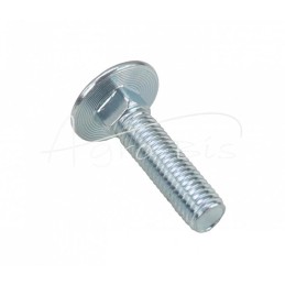 50 vnt - M10x40 varžtas su grybo formos galvute, pilnu sriegiu, su kaklu, 4.8 klasė, DIN603, baltai cinkuotas - M10*40