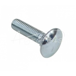 50 vnt - M10x40 varžtas su grybo formos galvute, pilnu sriegiu, su kaklu, 4.8 klasė, DIN603, baltai cinkuotas - M10*40