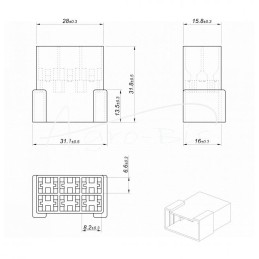 50 vnt - OWD MC 6.3 V2 6P jungties korpusas ELMOT - OWD-6P